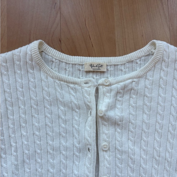 White Ribbed Cardigan - Picture 4 of 4